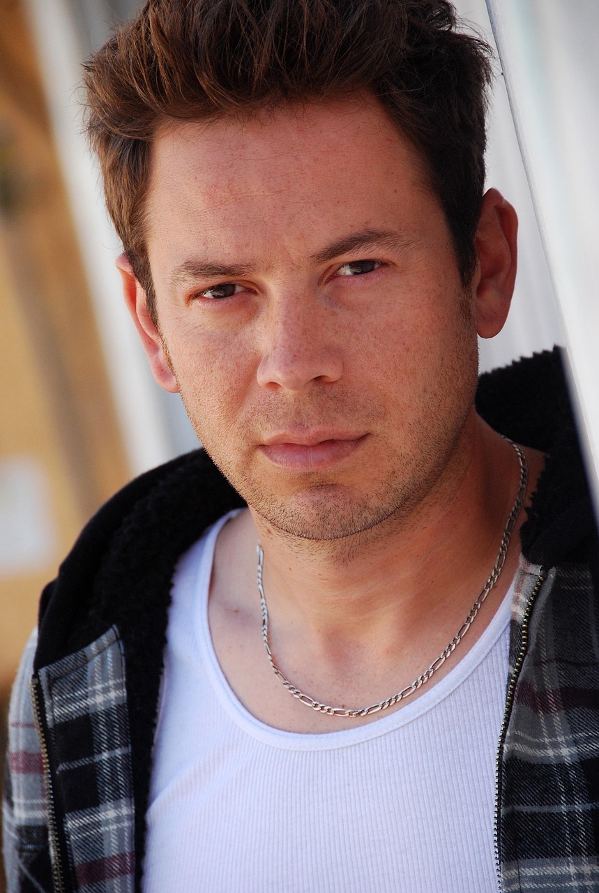 man, face, model, chain, portrait